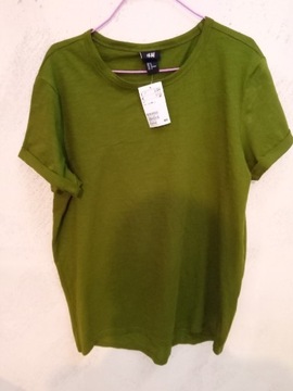 Nowy zielony t-shirt męski z metką rozmiar M HM