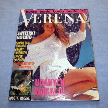 Verena 7/1992 wzory sploty modne swetry modele