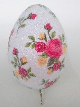 Pisanka jajko wielkanocne rękodzieło róże handmade