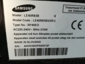 T-con logika SAMSUNG LE 40R83B 