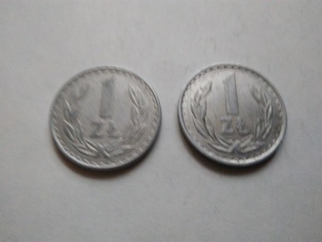 MONETY POLSKIE 2 szt. 1 ZŁOTY 1982 FISCHER OB 038