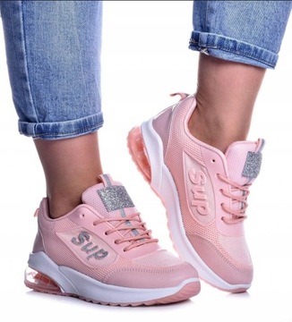 Buty sportowe damskie różowe modne buty