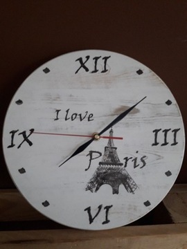 Zegar ścienny wiszący drewniany cichy 30cm modny