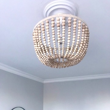 Model 3. Lampa plafon boho drewniane korale