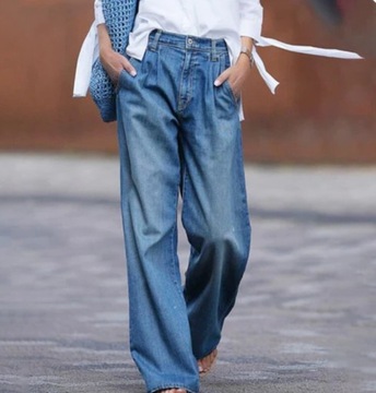 Luźne jeansy damskie nowe XL