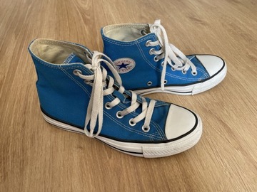 Niebieskie wysokie trampki converse 