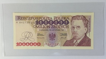 Polska 1000000 złotych 1993 UNC Reymont seria M