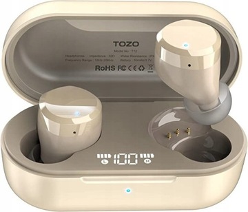Słuchawki bezprzewodowe wokółuszne TOZO t12 złote