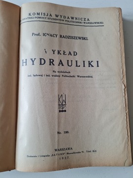 I.Radziszewski Wykład hydrauliki 1927 r numerowany