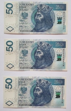 50 złotych z paczki bankowej3(1szt) kolejne numery
