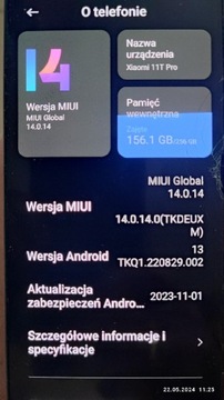 Xiaomi 11T PRO 8/256 peknieta szybka i plecki 100% dziala 