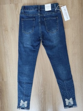  NOWE !  Spodnie damskie jeans cyrkonie r. S 