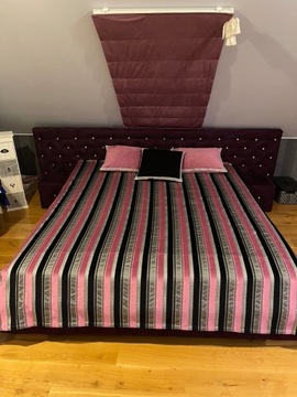 Łóżko Glamour 180x200 jak nowe, komplet sypialnia