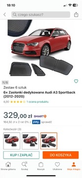 Zasłonki Audi a3 8v sportback 2012-2020