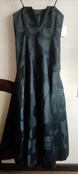 Sukienka długa czarna grochySwing 38 