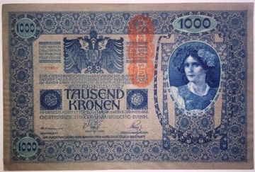 Austria 1000 Kronen , koron ,1902 (1919) rok , UNC