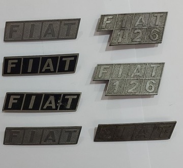 Emblematy 7 szt. logo Fiat oryginalne 