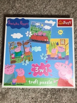 PUZZLE TREFL 3w1 ŚWINKA PEPPA 