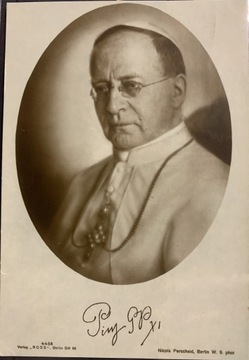 Stara Pocztówka Watykan Papież Pius XI Podpis 