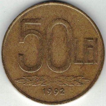 Rumunia 50 lei lejów 1992 26,1 mm  nr 1