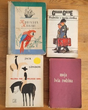 4 książki podróżnicze Robinson Kruzoe i inne