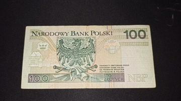 banknot 100 zł  z wyjątkowym numerem 