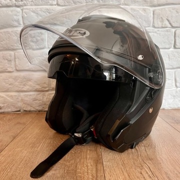 HJC i30 Semi Flat Black kask motocyklowy otwarty z