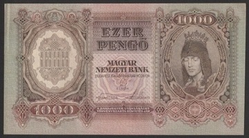 Węgry 1000 pengo 1943 - F072 - stan 2