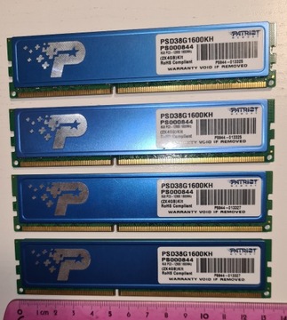 Pamięć RAM 8GB DDR3 (2x4GB) 1600MHz Cztery sztuki