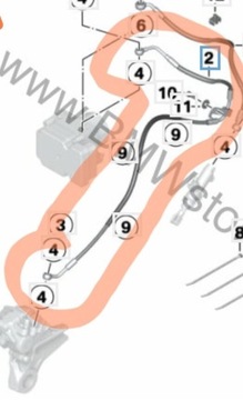 Przewód hamulcowy tylny BMW S1000RR K46, HP4 K42 