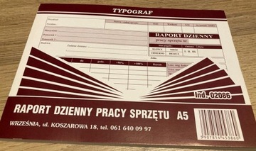 Raport dzienny pracy sprzętu 