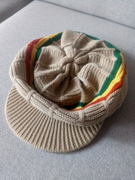 Czapka/beret na dredy reggae/rasta