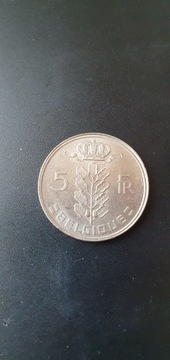 Belgia 5 franków 1978 rok / Q