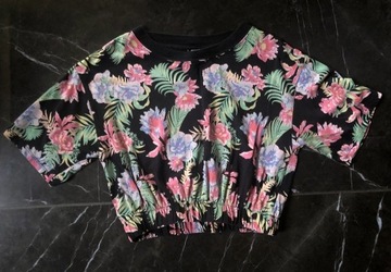 ASOS crop top krótka bluzka w kwiaty XS 34 BDB