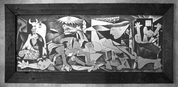 Picasso Grawerowany obraz na blasze Zwęglona rama 