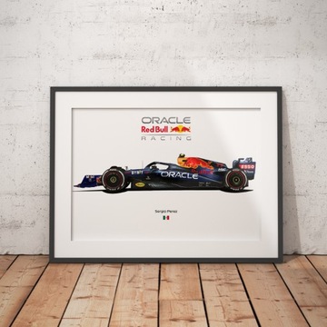 Plakat Print Formuła 1 Sergio Perez Red Bull Racing RB18 2022 F1 A3