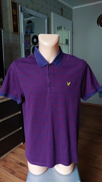 Lyle & Scott koszulka męska Polo L granatowo bordo