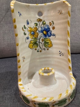 Vintage Świeca Kinkiet Hiszpania Ceramika 