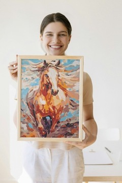 Obraz akrylowy ręcznie malowany abstrakcja Koń nr 4 40x50 cm