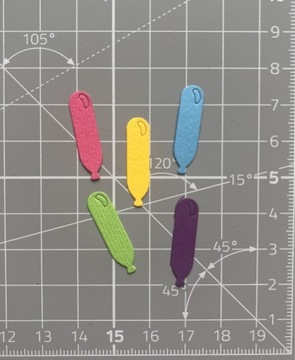 Scrapki Balony podłużne małe 10 szt. Mix kolor