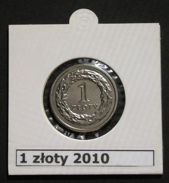 Polska 1 złoty 2010 - holder - stan menniczy