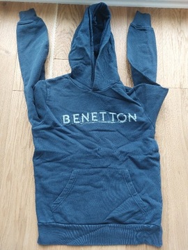 Granatowa bluza z kapturem Benetton na 160cm