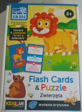 Puzzle dziecięce i flashcards. Zwierzęta