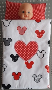 Cudowny komplet duża pościel dla lalek minnie 