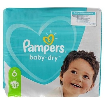 Pampers Baby-dry 6 Niemieckie bez perfum 31 szt.