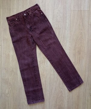 Wrangler 30/30 burgundowe jeansy slim fit S