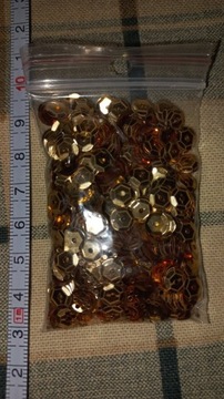 Cekiny złote łamane 12 g 6 mm