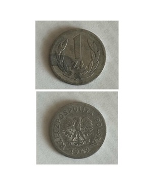 Moneta 1zł z 1949 roku