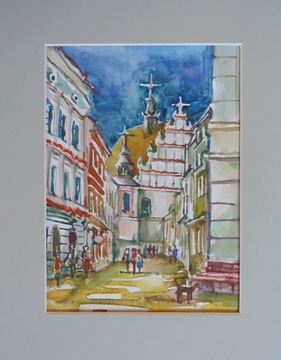 Lublin  Bazylika oo.Dominikanów AKWARELA 24x30 cm