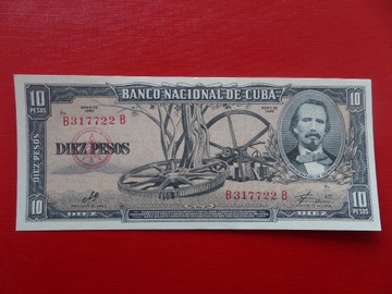 Kuba 10 Pesos Céspedes 1960 Pick 88c Sygn Che UNC